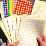 8/13/25/50mm Colour Sticker Dots Adhesive Round Labels Circular Scrapbooking White - 8mm 260 Dots - 1 Sheet