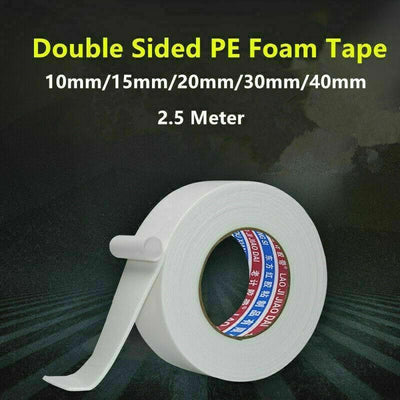 Double Sided White Pe Foam Sticky Tape Mounting Diy Craft Strong Adhesive 2.5M - 20mm*2.5m