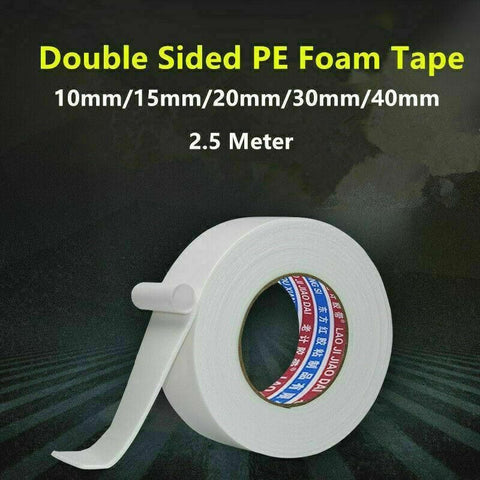 Double Sided White Pe Foam Sticky Tape Mounting Diy Craft Strong Adhesive 2.5M - 20mm*2.5m