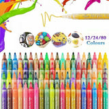 Flysea 12-80 Colours Acrylic Paint Pens Painting Stone Ceramic Glass Marker2-3Mm - 24-Colour Set