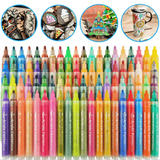 Flysea 12-80 Colours Acrylic Paint Pens Painting Stone Ceramic Glass Marker2-3Mm - 24-Colour Set