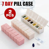 2X 7 Day Weekly Pill Box Medicine Tablet Organizer Dispenser Container Case - Grey