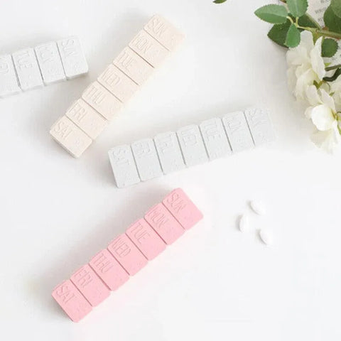 2X 7 Day Weekly Pill Box Medicine Tablet Organizer Dispenser Container Case - Grey