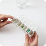 2X 7 Day Weekly Pill Box Medicine Tablet Organizer Dispenser Container Case - Grey