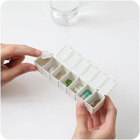 2X 7 Day Weekly Pill Box Medicine Tablet Organizer Dispenser Container Case - Grey