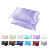 2 Pack Satin Pillowcases Luxury Soft Cushion Covers Bedroom Home Decor - Light Orange