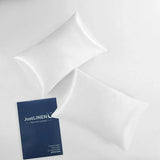 2 Pack Satin Pillowcases Luxury Soft Cushion Covers Bedroom Home Decor - Light Orange