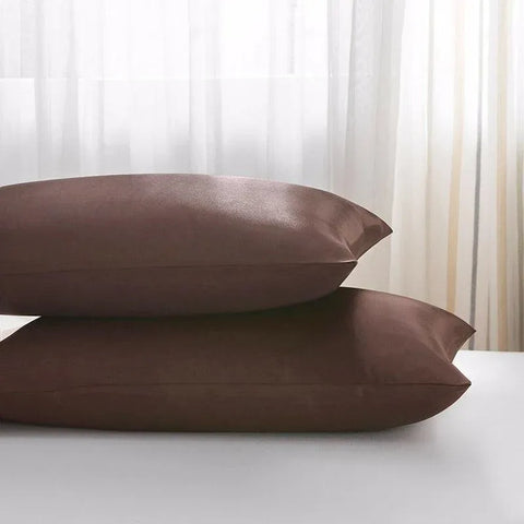 2 Pack Satin Pillowcases Luxury Soft Cushion Covers Bedroom Home Decor - Light Orange