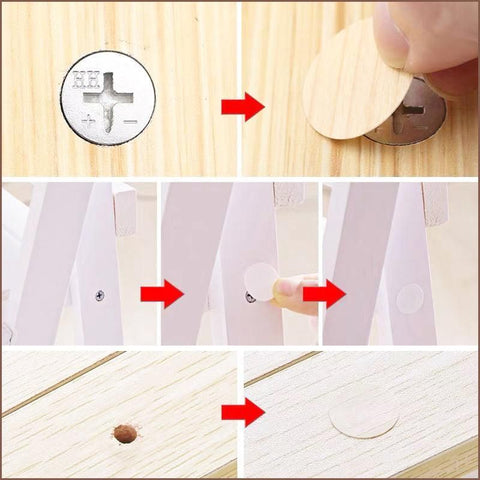 54 X Self Adhesive Decorative Screw Cover Caps Holes Cams Furniture Kitchen 20mm - PC 192