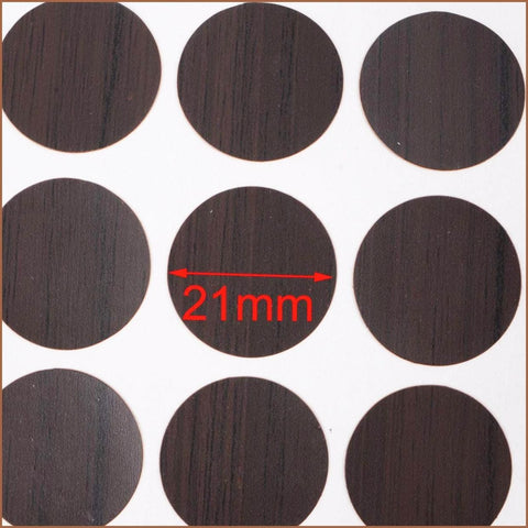 54 X Self Adhesive Decorative Screw Cover Caps Holes Cams Furniture Kitchen 20mm - PC 192