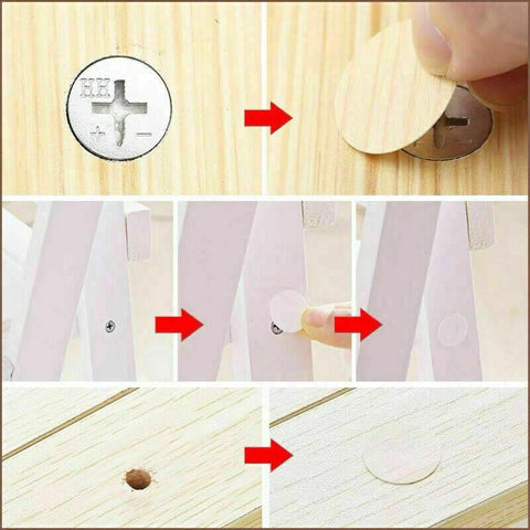 54 X Self Adhesive Decorative Screw Cover Caps Holes Cams Furniture Kitchen 20mm - PC 192