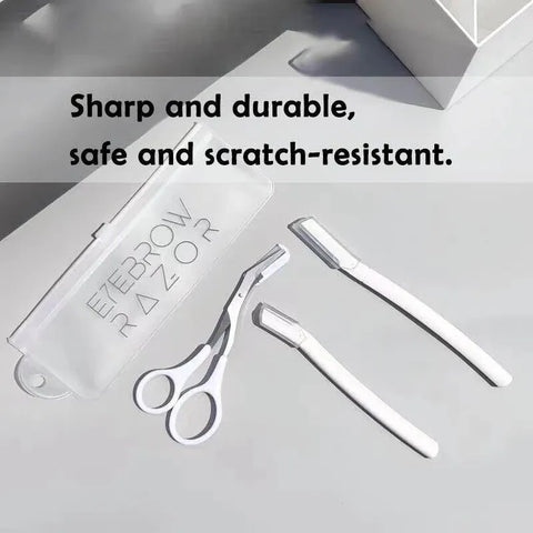 3Pcs Eyebrow Razor Set Facial Hair Remover Dermaplaning Shaving Tool Kit - Clear eyebrow razor*3