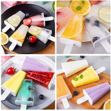 Silicone Ice Cream Mould Block Frozen Molds Icy Pole Jelly Popsicle - Blue-4Grid
