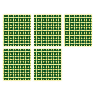 8/13/25/50mm Colour Sticker Dots Adhesive Round Labels Circular Scrapbooking Green - 13mm 132 Dots - 5 Sheets