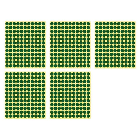 8/13/25/50mm Colour Sticker Dots Adhesive Round Labels Circular Scrapbooking Green - 13mm 132 Dots - 5 Sheets