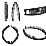 5X Hair Ponytail Holder Banana Clips Plastic Black Claw Comb Clip Multipurpose - Brown