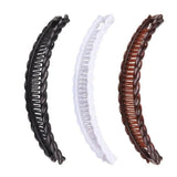 5X Hair Ponytail Holder Banana Clips Plastic Black Claw Comb Clip Multipurpose - Brown