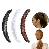 5X Hair Ponytail Holder Banana Clips Plastic Black Claw Comb Clip Multipurpose - Brown