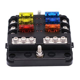 23PC 6 Way Blade Fuse Box Block Holder Indicator LED Light 12V/32V Car Marine