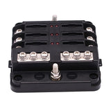 23PC 6 Way Blade Fuse Box Block Holder Indicator LED Light 12V/32V Car Marine