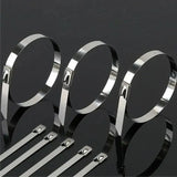 20X Stainless Steel Cable Ties S304 Marine Grade Zip Strap Locking Wrap 100-800Mm - 4.6x350mm