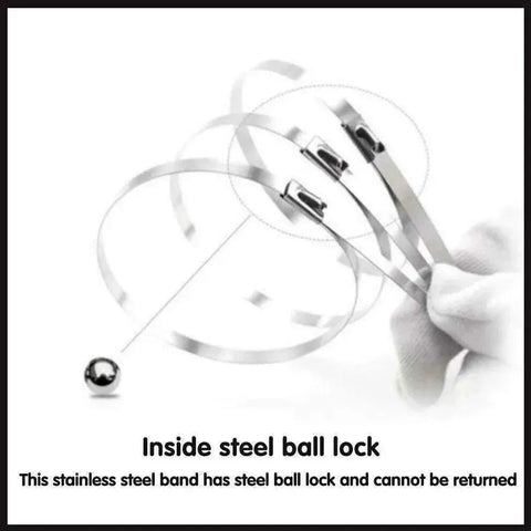 100x Stainless Steel Cable Ties SS304 Marine Grade Zip Strap Locking Wrap 100-800mm - 4.6*200mm