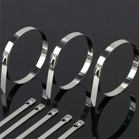 100x Stainless Steel Cable Ties SS304 Marine Grade Zip Strap Locking Wrap 100-800mm - 4.6*200mm