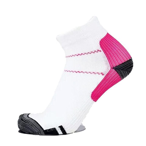 L XL Ankle Compression Socks for Foot Support and Daily Comfort Unisex - White-Rose Red
