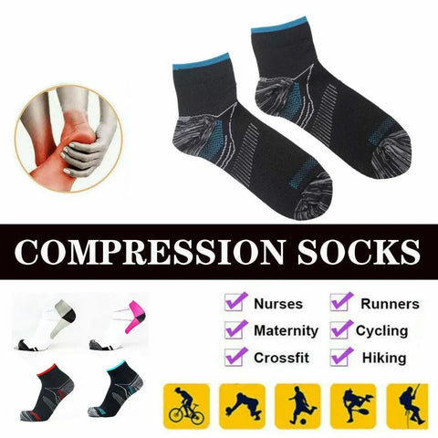 L XL Ankle Compression Socks for Foot Support and Daily Comfort Unisex - White-Rose Red