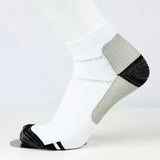 L XL Ankle Compression Socks for Foot Support and Daily Comfort Unisex - White-Rose Red