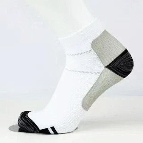 L XL Ankle Compression Socks for Foot Support and Daily Comfort Unisex - White-Rose Red