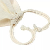 10X Canvas Cotton Drawstring Bags Linen Calico Tote Gift Storage Pouches - 8x10cm