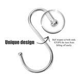 8cm Stainless Steel S Shape Hooks Kitchen Hanger Rack Clothes Hanging Plant Holders - 10PCS