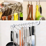 8cm Stainless Steel S Shape Hooks Kitchen Hanger Rack Clothes Hanging Plant Holders - 5PCS