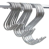 12cm Stainless Steel S Shape Hooks Kitchen Hanger Rack Clothes Hanging Plant Holders - 20PCS