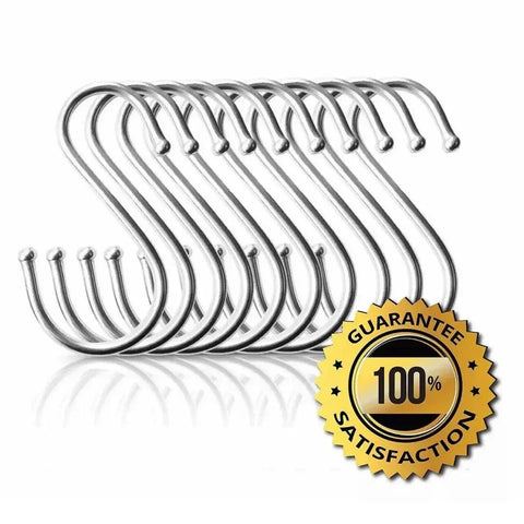 12cm Stainless Steel S Shape Hooks Kitchen Hanger Rack Clothes Hanging Plant Holders - 20PCS