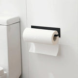 Self-Adhesive Paper Towel Holder Rack for Kitchen Rolls and Wrap Storage - Black x 1 unit