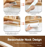 Self-Adhesive Paper Towel Holder Rack for Kitchen Rolls and Wrap Storage - Black x 1 unit