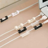 20PCS Cable Clips Management Holder Cord Wire Line Organizer Self-Adhesive M - M Size - Transparent x 20 PCS