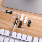 20PCS Cable Clips Management Holder Cord Wire Line Organizer Self-Adhesive M - M Size - Transparent x 20 PCS