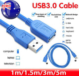 Super speed Usb 3.0 Male To Female Data Cable Extension Cord For Laptop Pc Camera - 1M