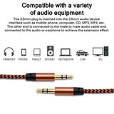 AUX Cable 3.5mm Stereo Audio Input Extension Male to Male Auxiliary Car Cord - Orange
