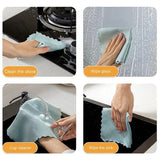 5X Fish Scale Microfiber Cleaning Cloth Dish Washing Glass Wipe Reusable Kitchen - 5Pcs-30cm*40cm
