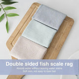 5X Fish Scale Microfiber Cleaning Cloth Dish Washing Glass Wipe Reusable Kitchen - 5Pcs-30cm*40cm
