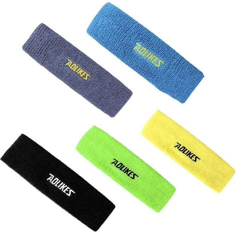 Aolikes Headbands Sweatband Cotton Hair Gym Yoga Stretch Sport Sweat Band - Yellow