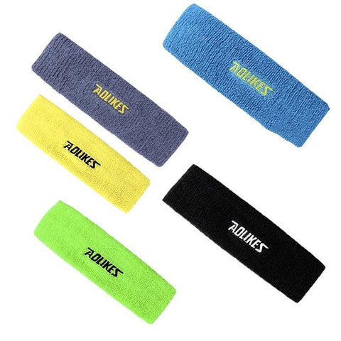 Aolikes Headbands Sweatband Cotton Hair Gym Yoga Stretch Sport Sweat Band - Grey