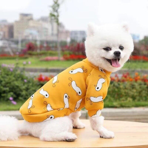 S Size Cute Pet Dog Warm Jumper Sweater Clothes Cat Knitwear Knitted Coats Winter - Yellow Shiba Inu