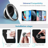 Iring Phone Ring Finger Holder Stand Car Mount Hook For Iphone Ipad Mobile Grip - F- Black