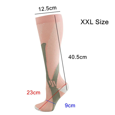 Copper Compression Socks for Running Travel Sports Anti Fatigue Support XXL Unisex - White
