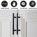 1pcs Black Kitchen Cabinet Door Handles Matte Black Stainless Steel Door Drawer Pull T Bar - 450mm/288mm